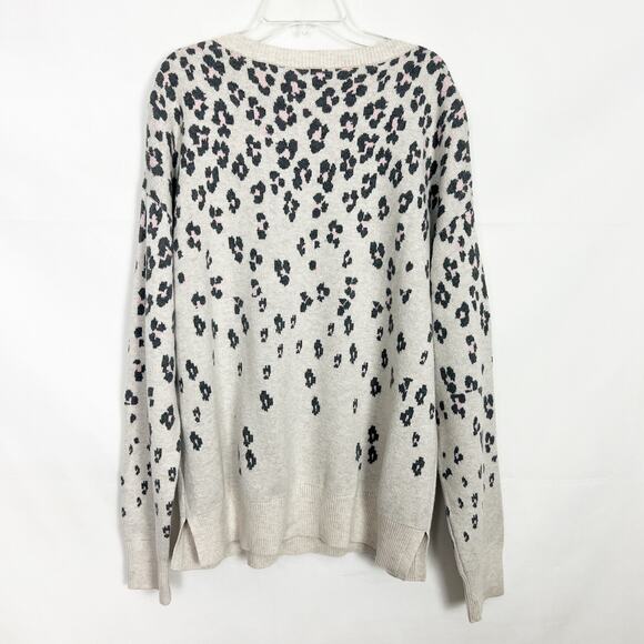 Gap Merino Extra Fine Wool Blend Animal Print Pullover Knit Sweater Size XL - Picture 6 of 11